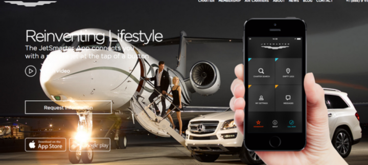 Réservation de jet privé sur mobile . DR