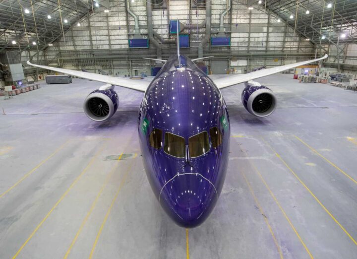 Riyadh Air, le Boeing Exposé au salon du Bourget. DR