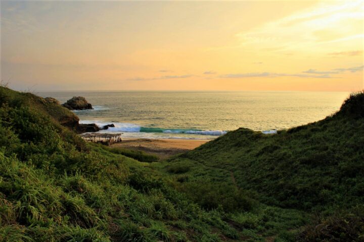 La plage privée de Habitas Mazunte, au Mexique. DR