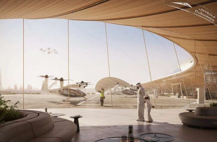 Maquette de vertiport aux UAE. DR Maquette de vertiport aux UAE. DR